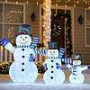 JOIEDOMI 3 Pcs 3D Christmas Collapsible Snowman Yard Light 270 Pre-Lit LED Cool White Lights for Indoor Outdoor Garden Holiday Décor