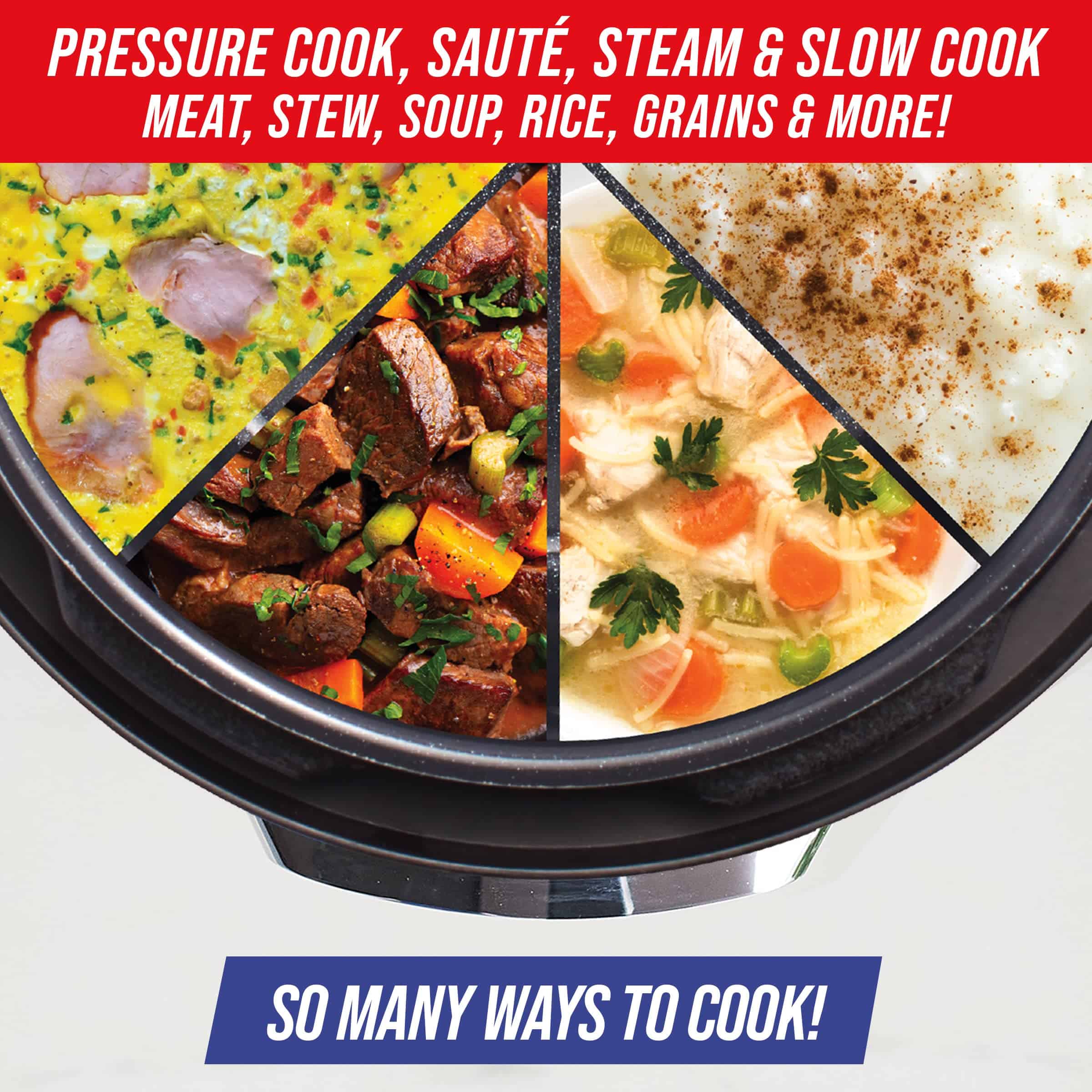 Blue Diamond Ceramic Nonstick, 16-in-1 6QT Electric Pressure Cooker, Dishwasher Safe Pot, PFAS-Free, Blue