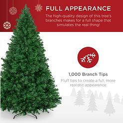 Best Choice Products Artificial Christmas Tree, 6ft Premium Unlit Hinged Design, Base