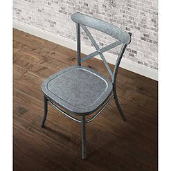 Better Homes and Gardens Collin Distressed Dining Chair, Set of 2, Silver Finish