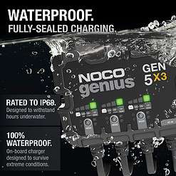 NOCO Genius GEN5X3, 3-Bank, 15A (5A/Bank) Smart Marine Battery Charger