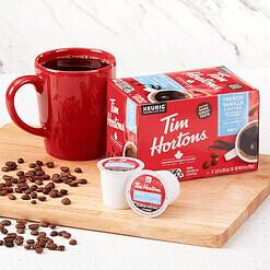 Tim Hortons French Vanilla Coffee, Single-Serve K-Cup Pods Compatible with Keurig Brewers, 72ct K-Cups,Red 12 Count (Pack of 6)