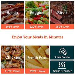 COSORI Air Fryer 4 Qt, 7 Cooking Functions Airfryer, Lite 4.0-Quart, Smart, Truffle Gray