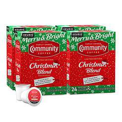 Community Coffee Christmas Blend, Medium Roast 96 Count Coffee Pods, Compatible with Keurig K-Cup Brewers