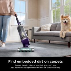 Shark - PowerDetect Upright Vacuum with DuoClean Detect Technology, Self-Cleaning Brushroll, and XL Dustcup - Eggplant
