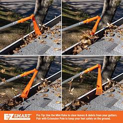Mini Rake, Great for Removing Leaves and Branches from Roofs, gutters and Other Out-of-Reach Areas Where Debris accumulates