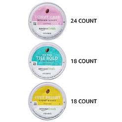 AmazonFresh 60 Ct. Coffee Variety Pack, 3 Flavors, Keurig K-Cup Brewer Compatible