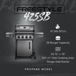 Napoleon - Freestyle 425 Propane Gas Grill with Cover - Graphite Gray