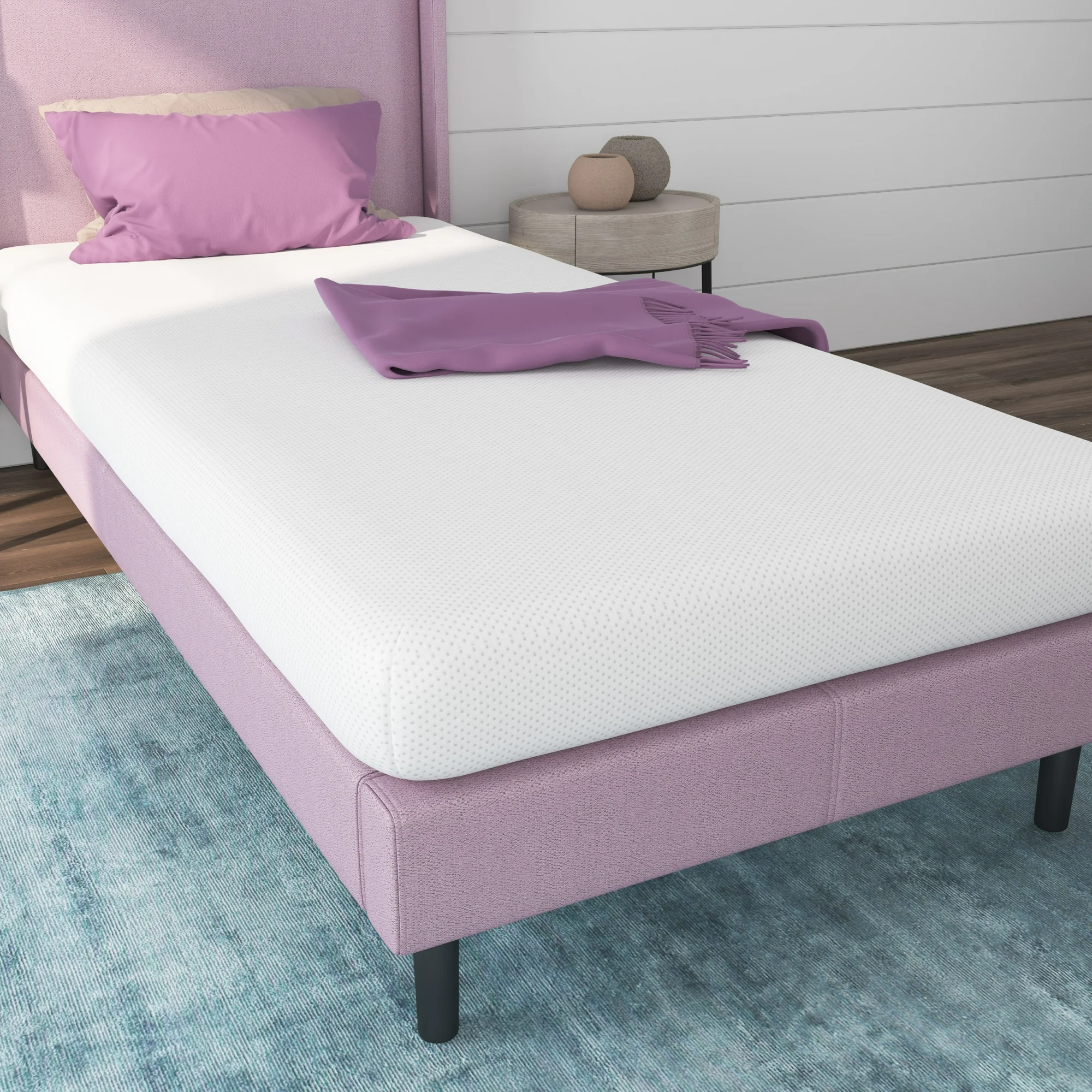 NapQueen Twin Mattress Rainbow 5" Memory Foam Twin Mattress, White, CertiPUR-US Certified, Mattress in a Box