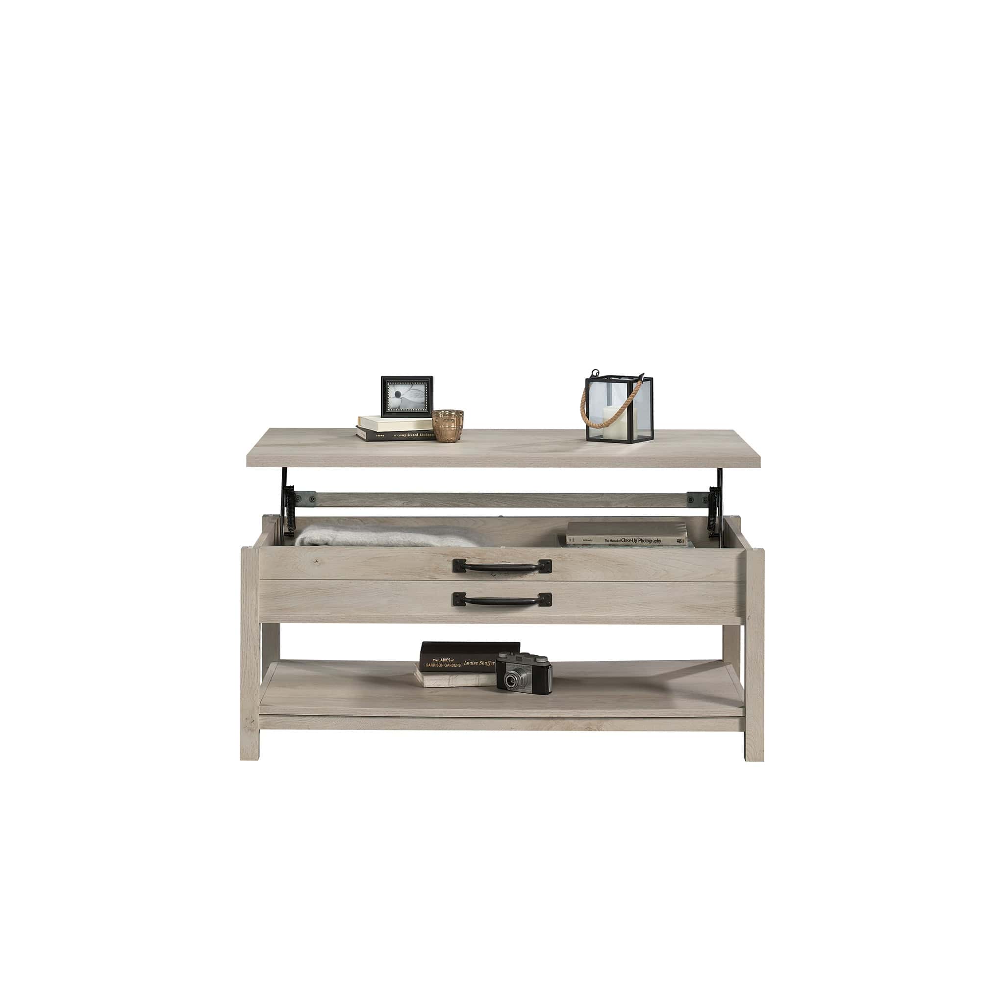 Better Homes & Gardens Modern Farmhouse Lift Top Coffee Table, Rustic White Finish