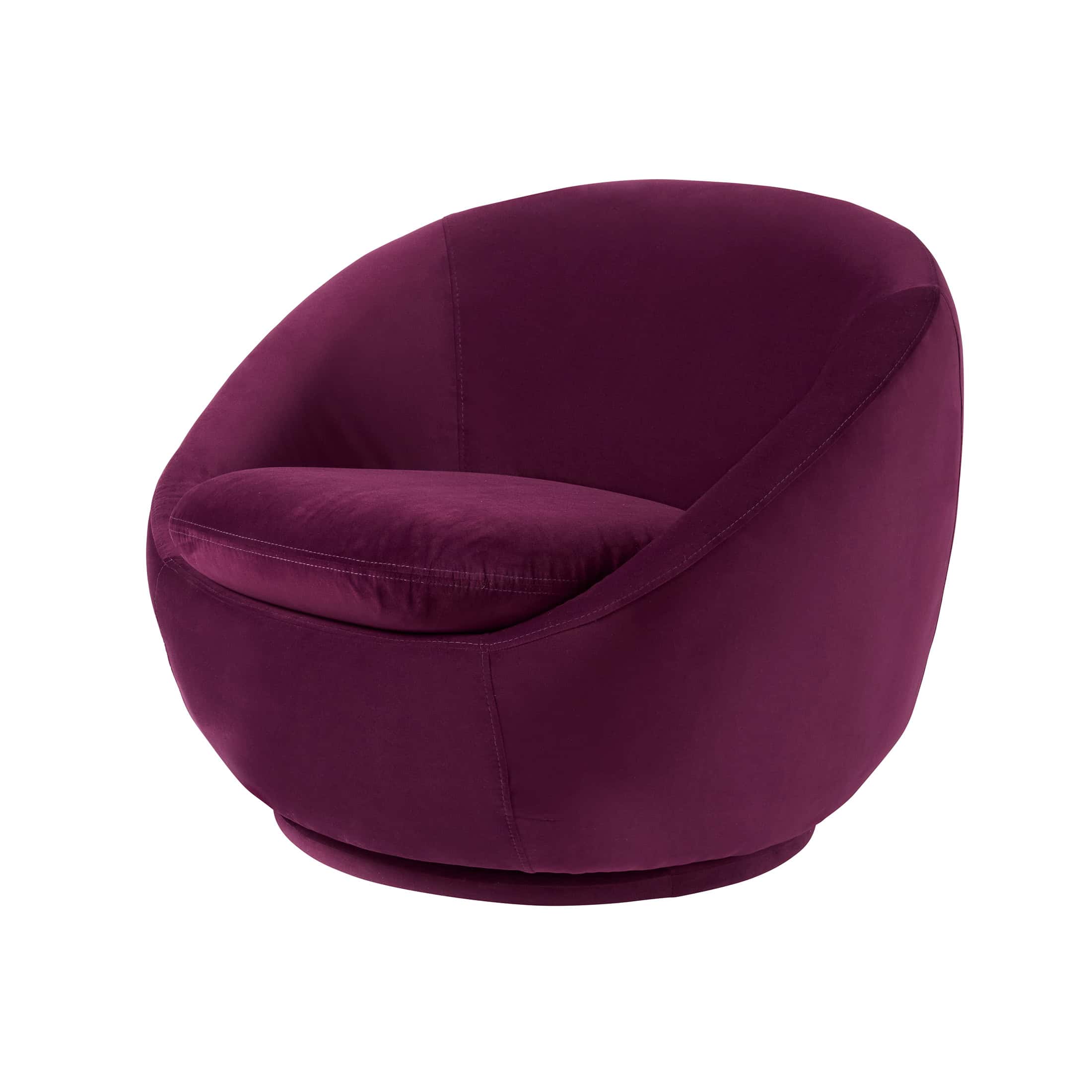 Better Homes & Gardens Better Homes & Gardens Mira Swivel Chair, Merlot Velvet