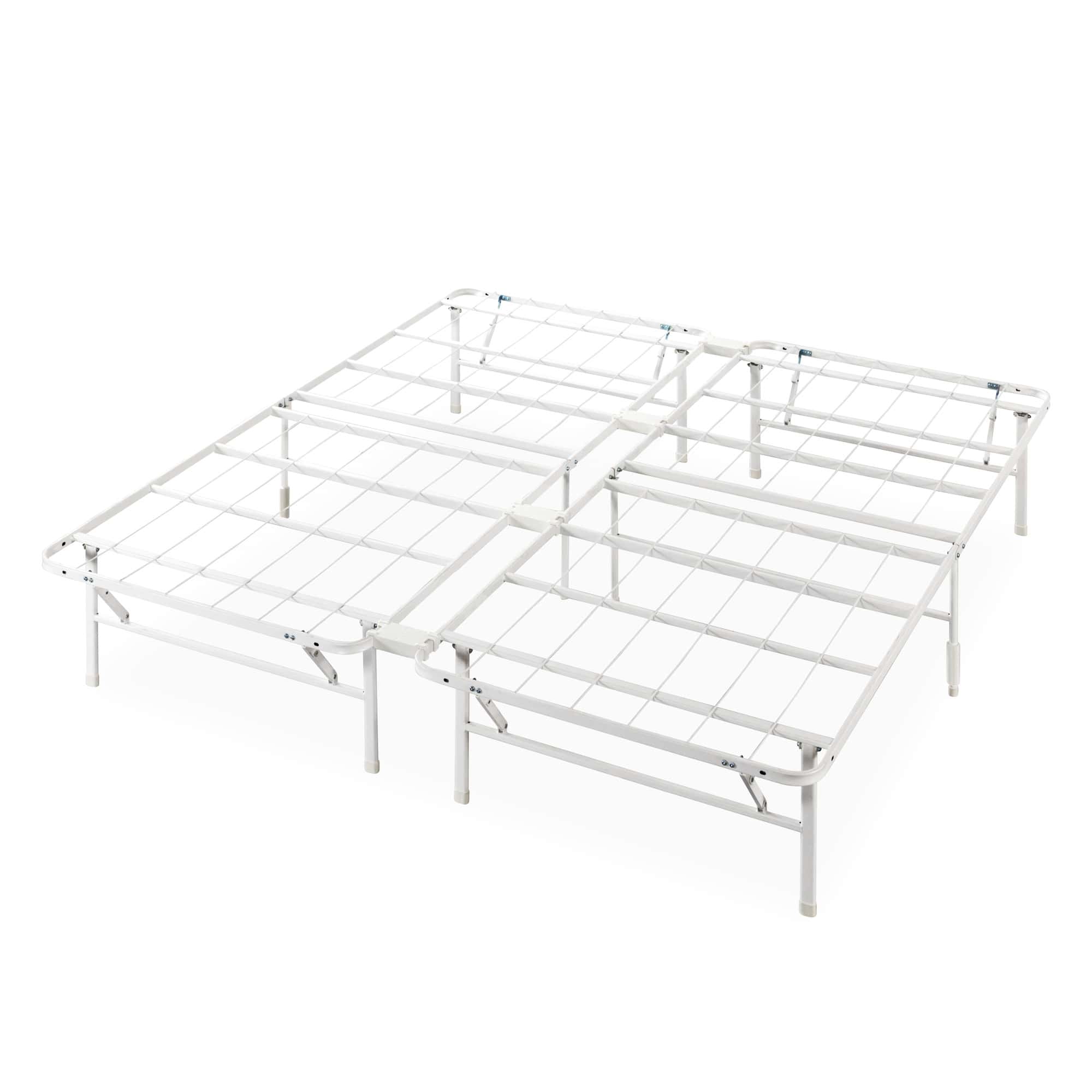 Zinus 14" White Metal SmartBase Tool-Free Assembly Mattress Foundation, King