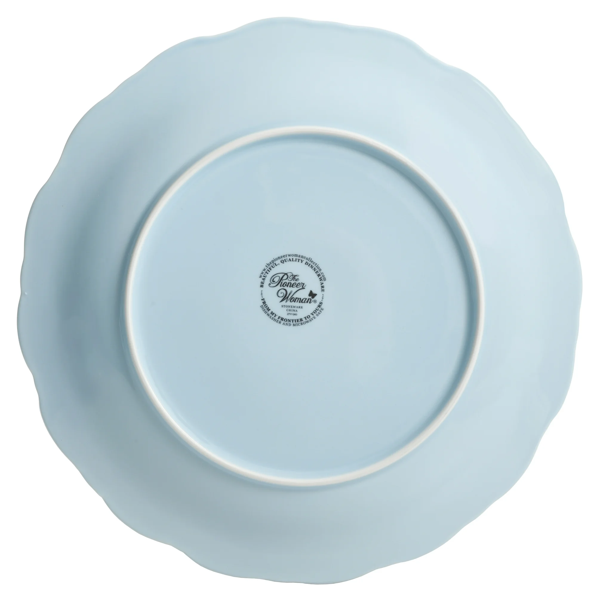 The Pioneer Woman Cowgirl Lace 12-Piece Dinnerware Set, Light Blue