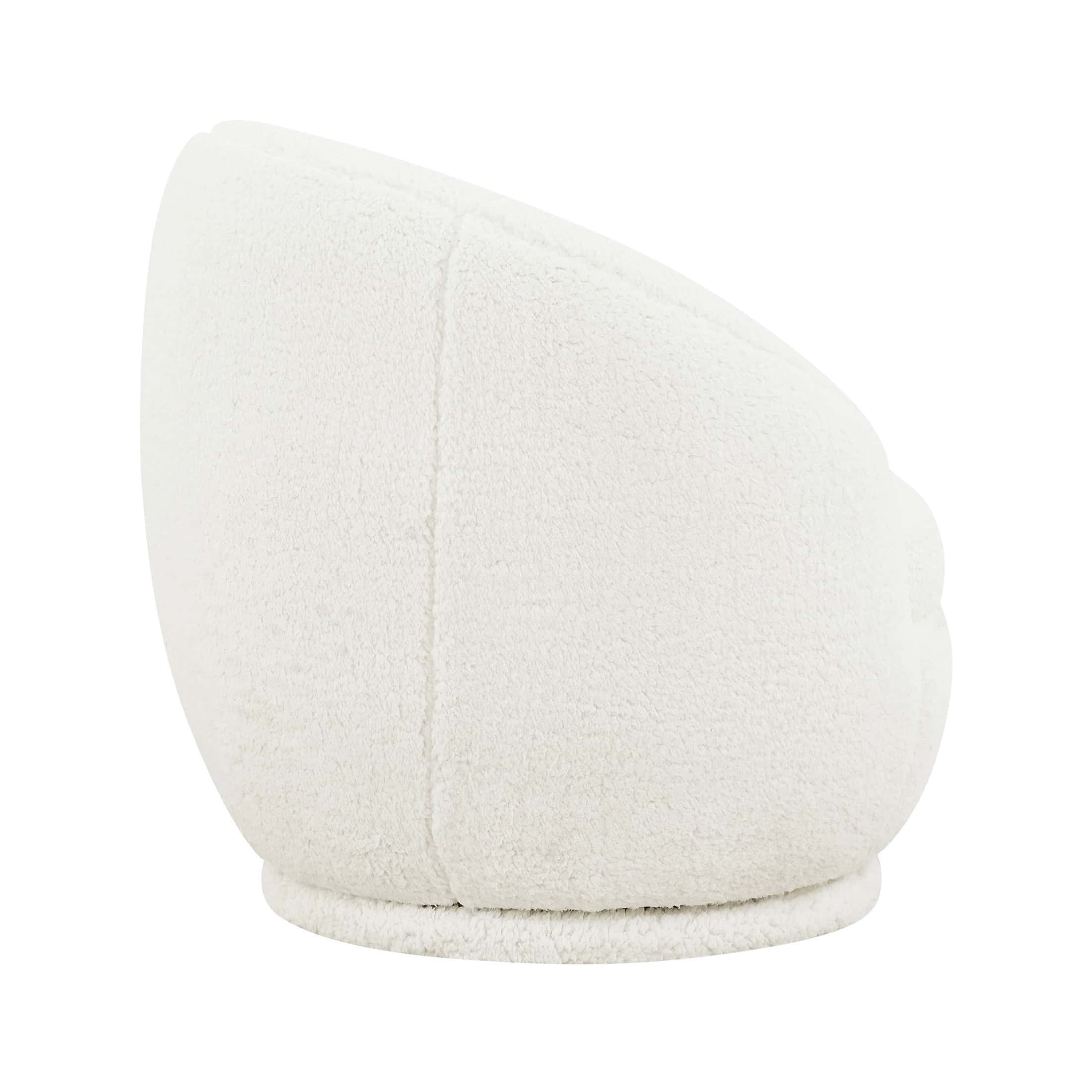 Better Homes & Gardens Mira Kids Swivel Chair, Cream Faux Shearling