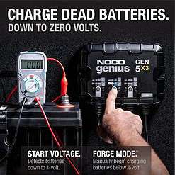 NOCO Genius GEN5X3, 3-Bank, 15A (5A/Bank) Smart Marine Battery Charger
