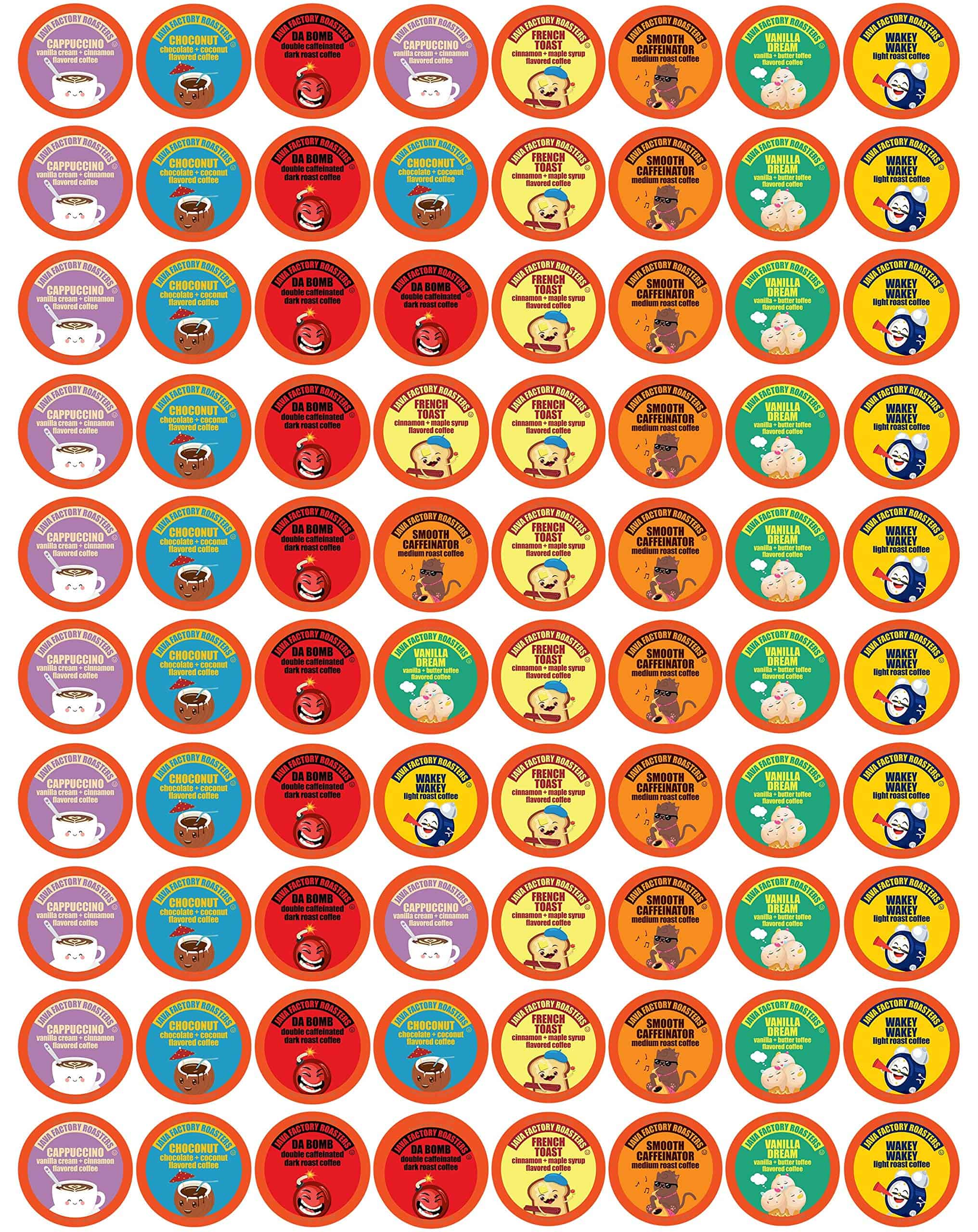 Java Factory Coffee Pods Compatible with K Cup Brewers Including 2.0, Assorted Variety Pack, 80 Count