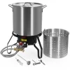 Barton - Aluminum Turkey Fryer, 52qt Capacity, 80000 BTU, 12.5" inch Large Capacity, Marinade Injector included