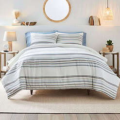 Better Homes & Gardens 3-Piece Blue Yarn Dye Stripe Comforter Set, Full/Queen