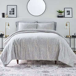 Better Homes & Gardens 3-Piece Silver Abstract Chenille Comforter Set, Full/Queen