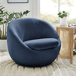 Better Homes & Gardens Mira Swivel Chair, Indigo