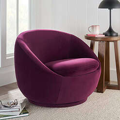 Better Homes & Gardens Better Homes & Gardens Mira Swivel Chair, Merlot Velvet