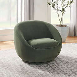 Better Homes & Gardens Mira Swivel Chair, Olive Velvet