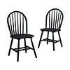 Better Homes and Gardens Autumn Lane Windsor Solid Wood Dining Chairs, Set of 2, Black Finish