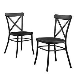 Better Homes and Gardens Collin Distressed Dining Chair, Set of 2, Rich Black Finish