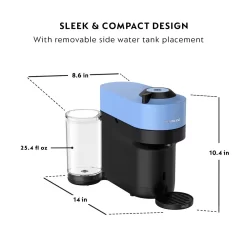De'Longhi - Nespresso Vertuo Pop+ Coffee and Espresso Maker with Aeroccino - Pacific Blue