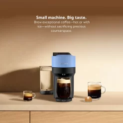 De'Longhi - Nespresso Vertuo Pop+ Coffee and Espresso Maker with Aeroccino - Pacific Blue