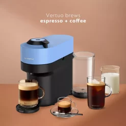 De'Longhi - Nespresso Vertuo Pop+ Coffee and Espresso Maker with Aeroccino - Pacific Blue