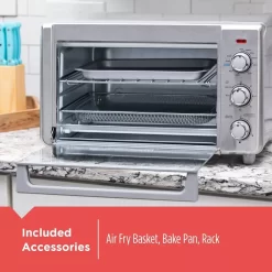 BLACK+DECKER 6-Slice Crisp 'N Bake Air Fry Toaster Oven, TO3217SS
