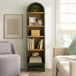 Better Homes & Gardens Juliet Narrow Arch Bookcase, Deep Green Finish