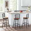 Mainstay's 3-Pack Indoor Adjustable 24" or 29" Swivel Adjustable Black Metal Barstool, Camel Seat