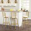 Mainstays 3-Pack Indoor Adjustable 24" or 29" Swivel Gold Metal Barstool, Cream Seat