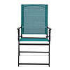 Mainstays Greyson Steel and Sling Folding Outdoor Patio Armchair - Set of 2, Teal