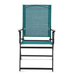 Mainstays Greyson Steel and Sling Folding Outdoor Patio Armchair - Set of 2, Teal