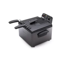 Presto 5Qt Dual Basket Pro Fry Immersion Element Black Deep Fryer 05489