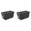 Sterilite 40 Gallon Wheeled Industrial Tote Plastic Adult, Flat Gray, Set of 2