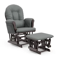 Storkcraft Hoop Infant Nursery Glider and Ottoman, Espresso with Gray