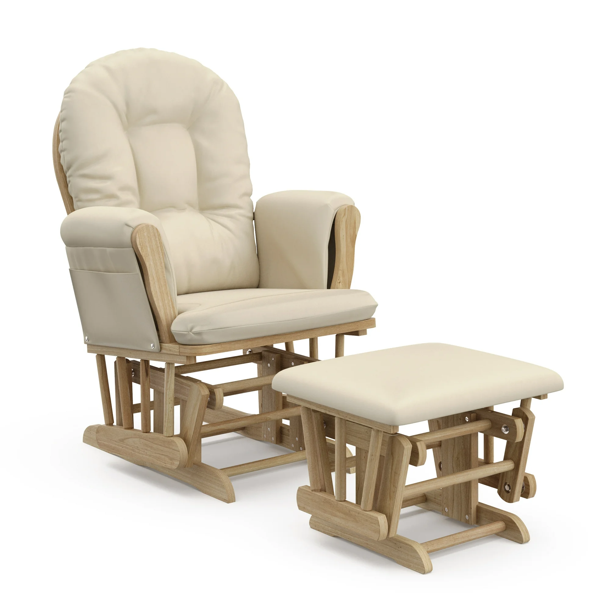 Storkcraft Hoop Infant Nursery Glider and Ottoman, Natural with Beige