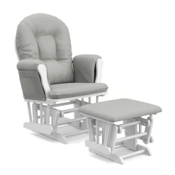 Storkcraft Hoop Infant Nursery Glider and Ottoman, White and Light Gray