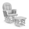 Storkcraft Hoop Infant Nursery Glider and Ottoman, White with Gray Chevron