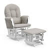 Storkcraft Hoop Infant Nursery Glider and Ottoman, White with Taupe Swirl