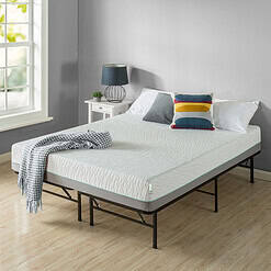 Zinus 14" Black Metal SmartBase Tool-Free Assembly Mattress Foundation, Queen