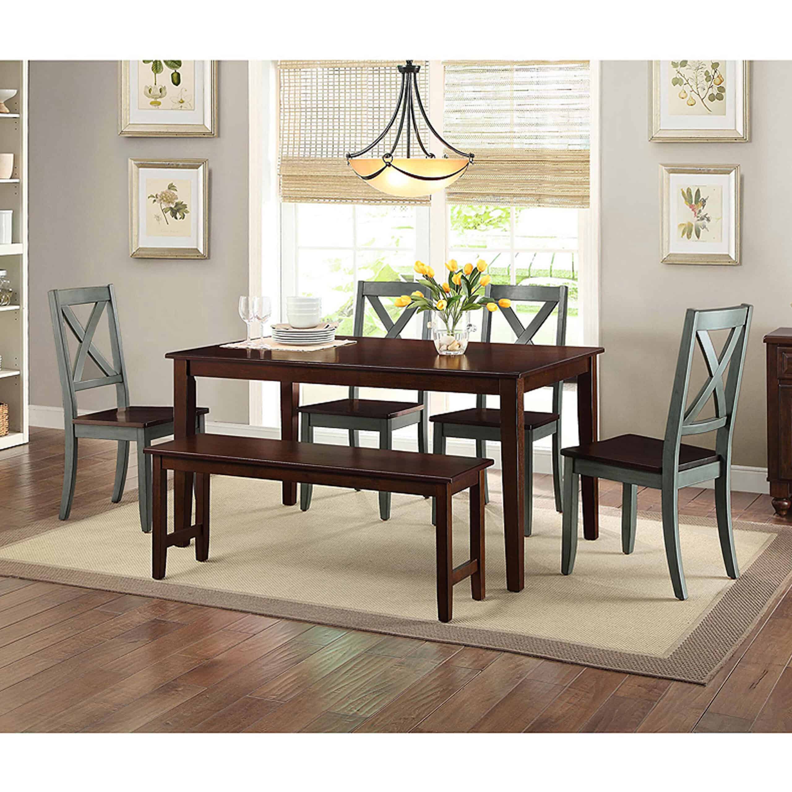 Better Homes & Gardens Maddox Crossing Dining Chairs, Set of 2, Dark Seafoam Finish