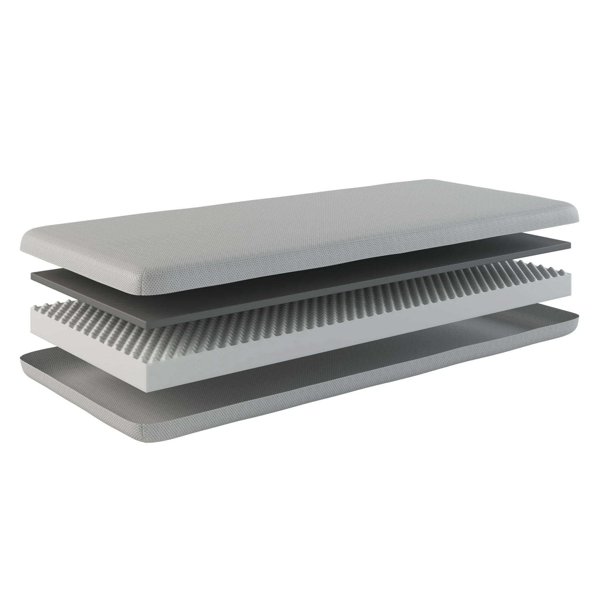 NapQueen Twin Mattress Rainbow 5" Memory Foam Twin Mattress, Gray, CertiPUR-US Certified, Mattress in a Box