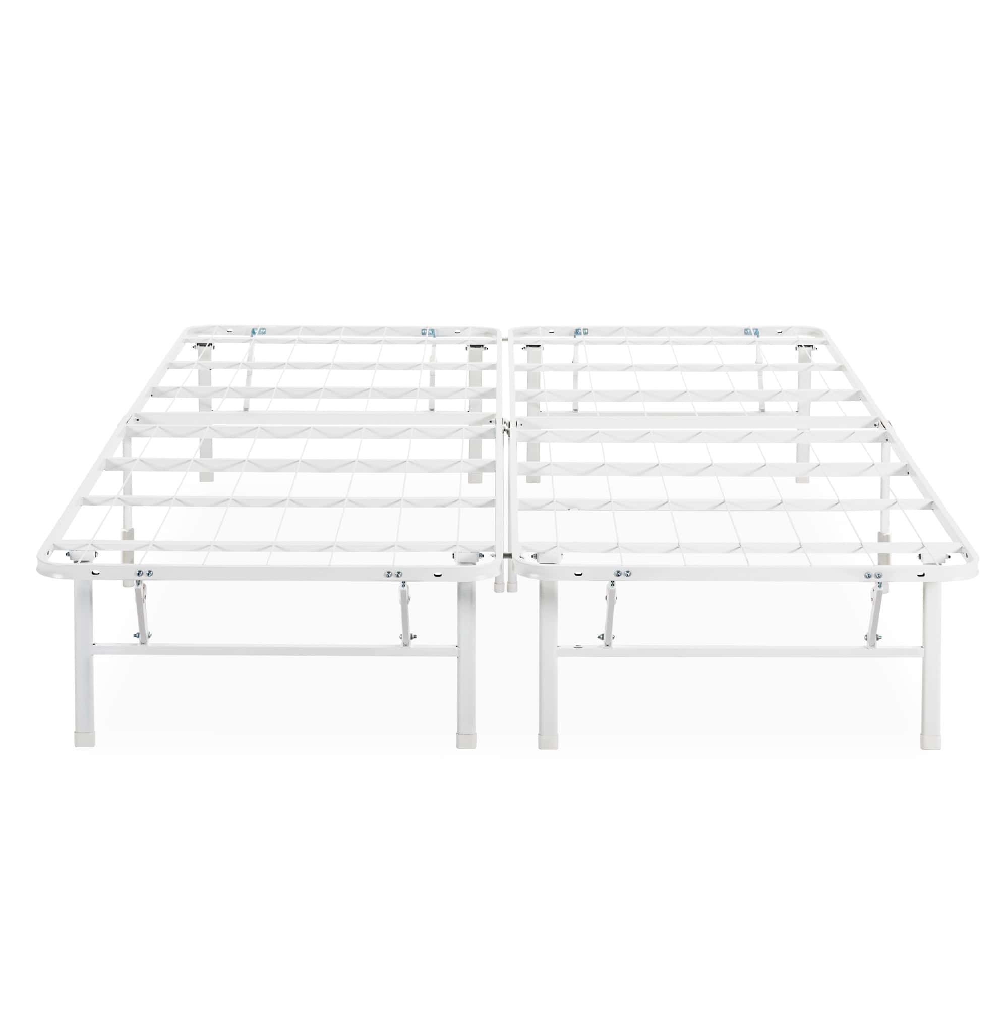 Zinus 14" White Metal SmartBase Tool-Free Assembly Mattress Foundation, Full