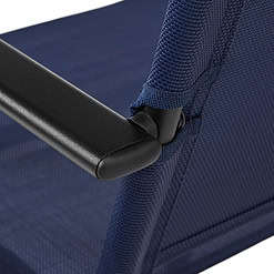 Mainstays Greyson Steel and Sling Adult Folding Outdoor Patio Armchair, Navy (Set of 2)