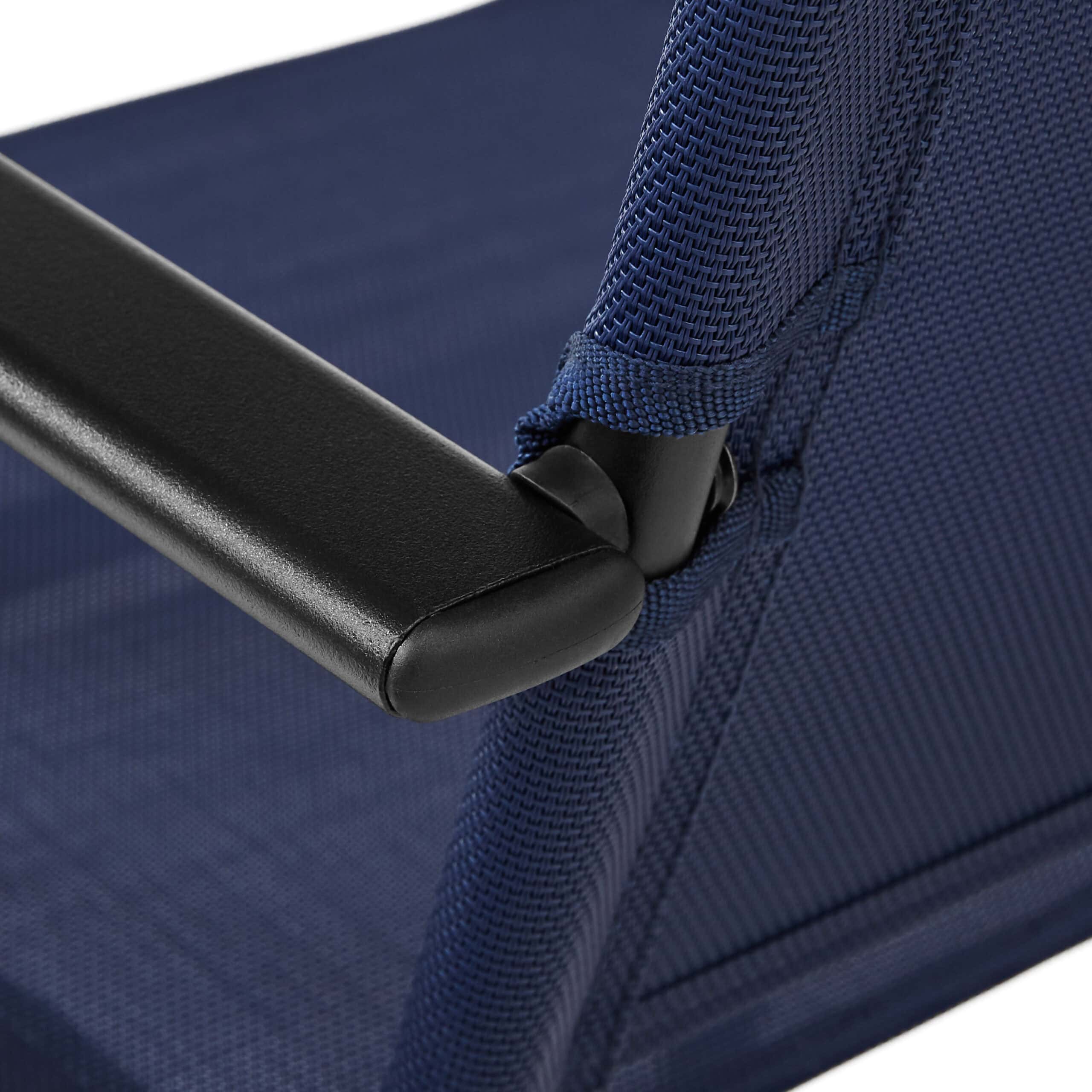 Mainstays Greyson Steel and Sling Adult Folding Outdoor Patio Armchair, Navy (Set of 2)